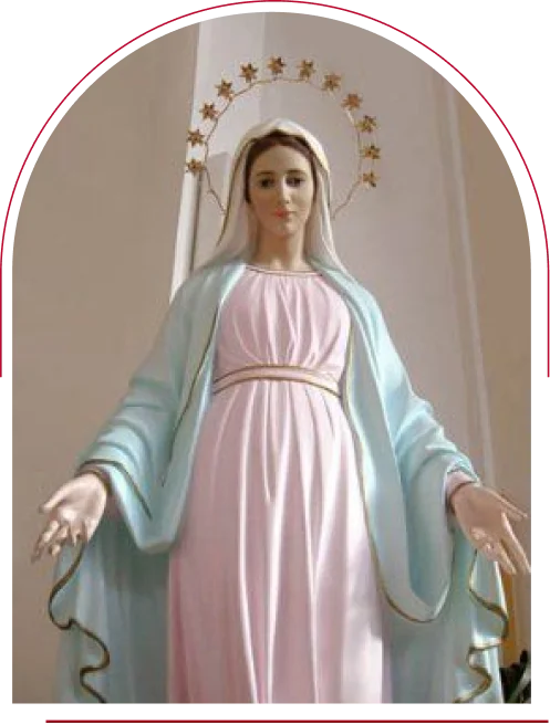 Statue of the Virgin Mary with open arms, symbol of grace — Catholic Family Newsletter