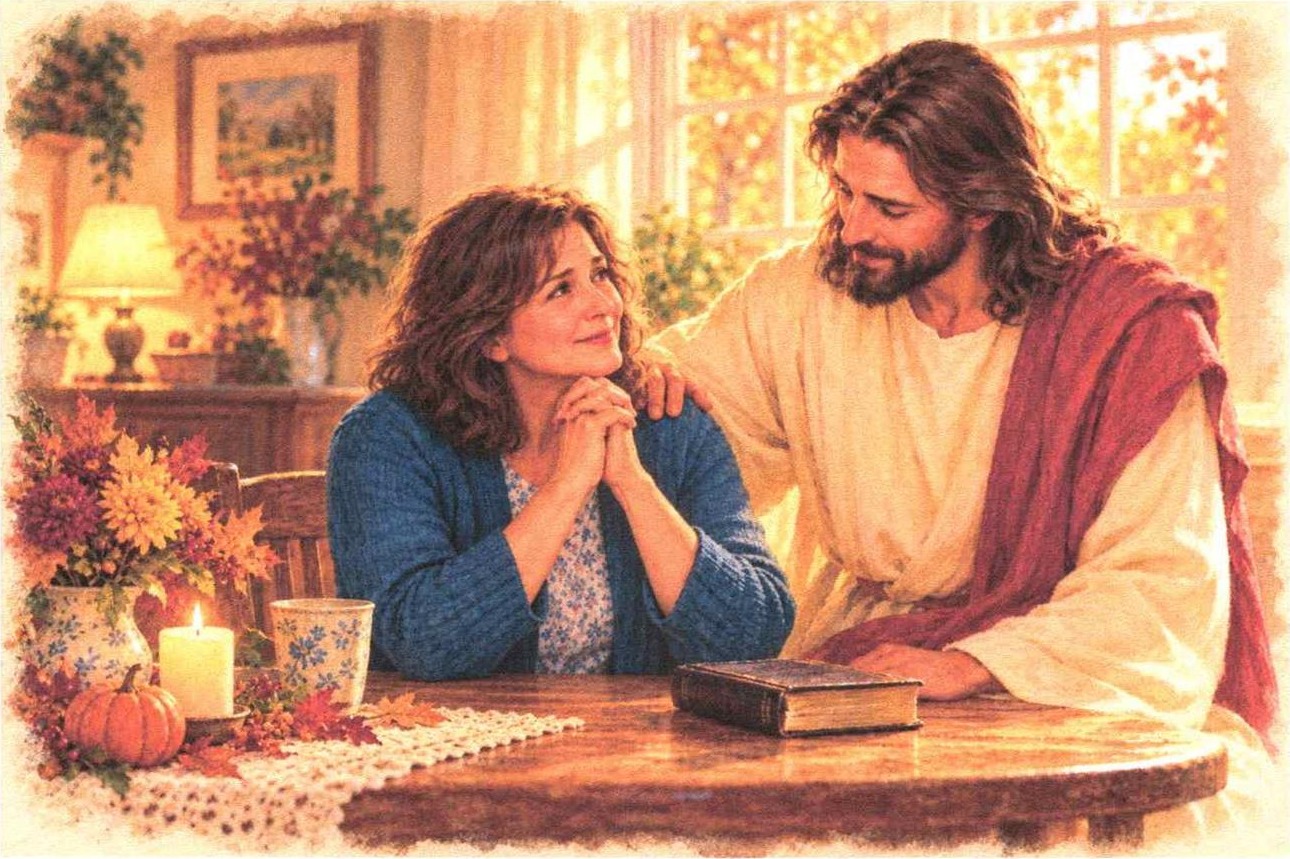 Woman at Peace with Jesus Thanksgiving